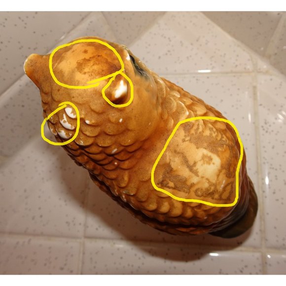 Vintage Ceramic Great Horned Owl Figurine 1960s collectible kitsch retro - Picture 11 of 12